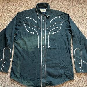 Vintage Roper Western Shirt with pearl snaps.